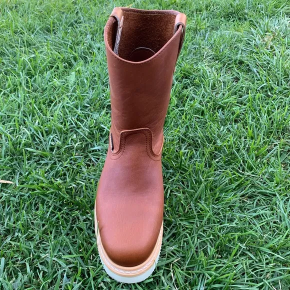Men’s LIGHT WEIGHT LEATHER work pull on work boots BOTA DE TRABAJO  315