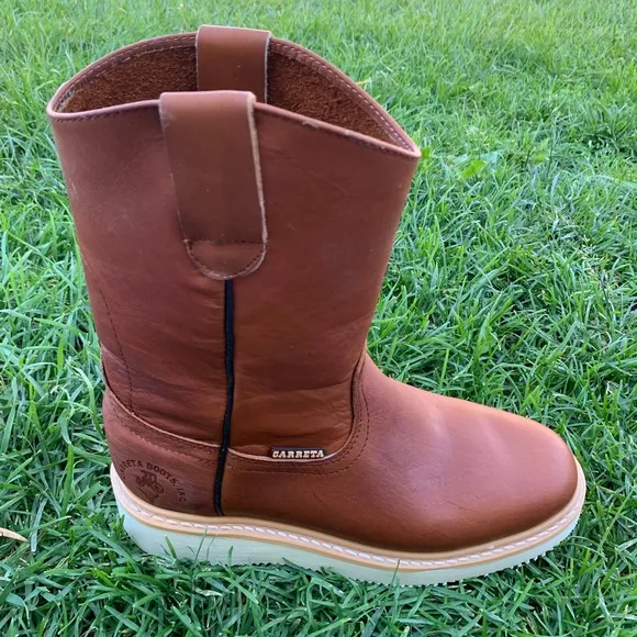 Men’s LIGHT WEIGHT LEATHER work pull on work boots BOTA DE TRABAJO  315