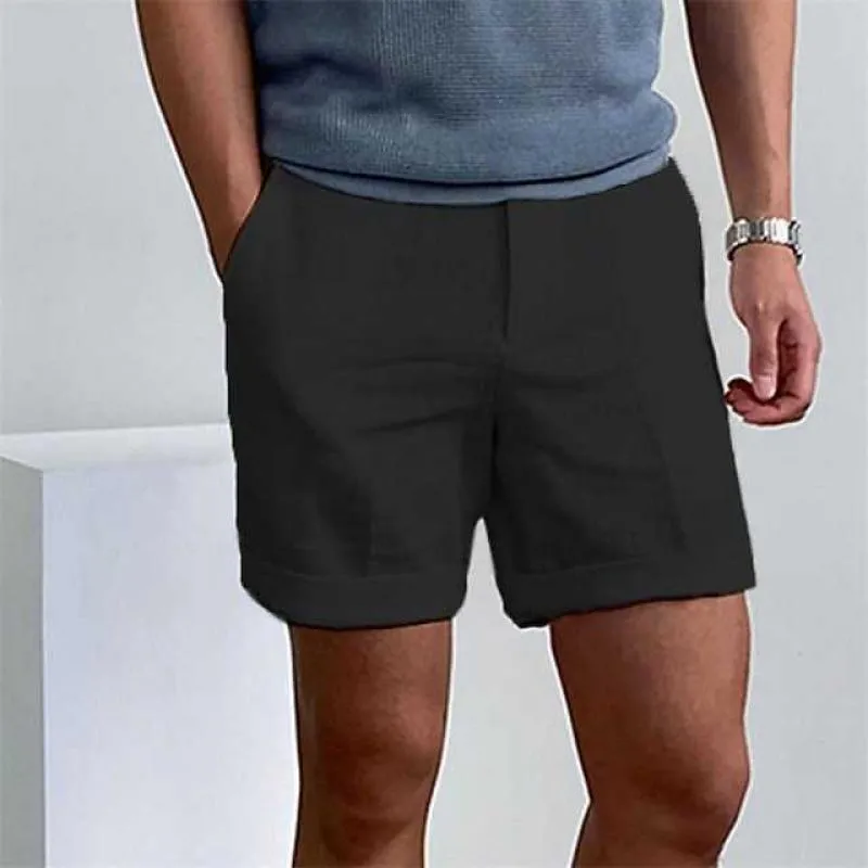 Men’s Linen Shorts – Rolled Hem – Lightweight Fabric – Summer Comfort