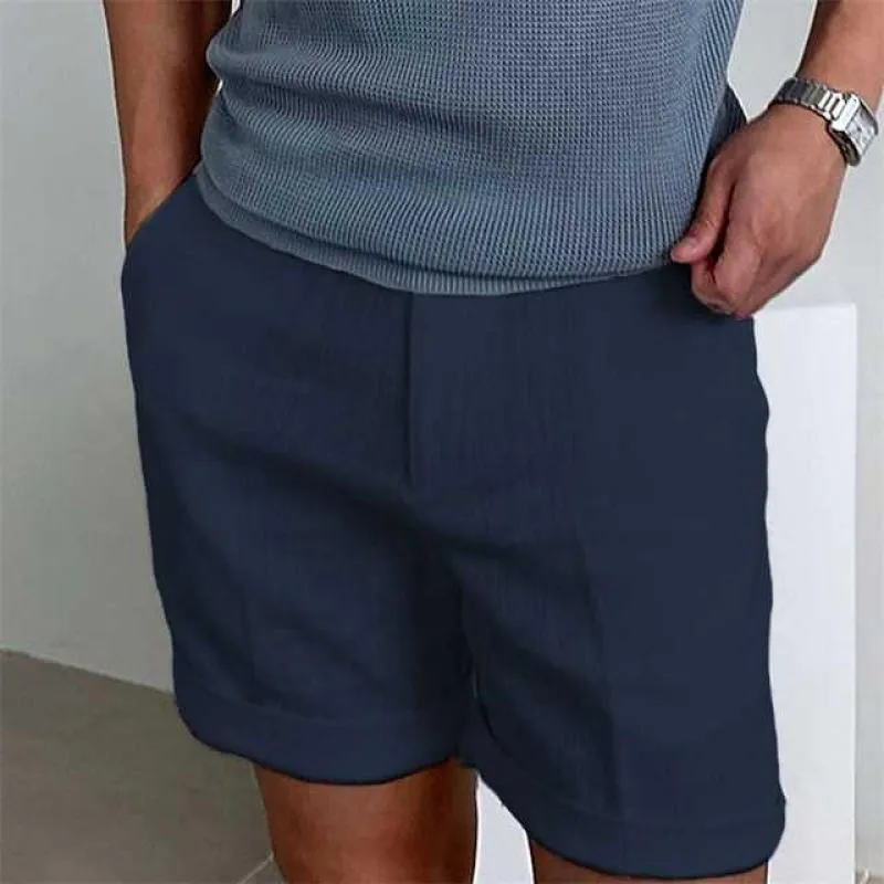 Men’s Linen Shorts – Rolled Hem – Lightweight Fabric – Summer Comfort