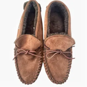 Men’s LL Bean Brown Wicked Good Slip On Moccasin Shoes Size 10