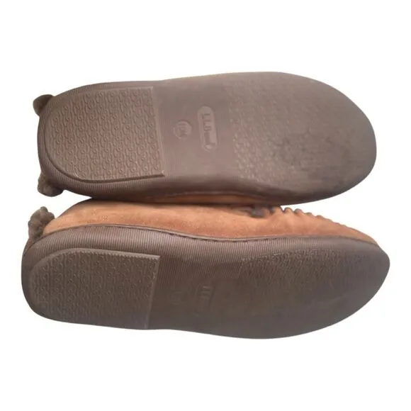 Men’s LL Bean Brown Wicked Good Slip On Moccasin Shoes Size 10