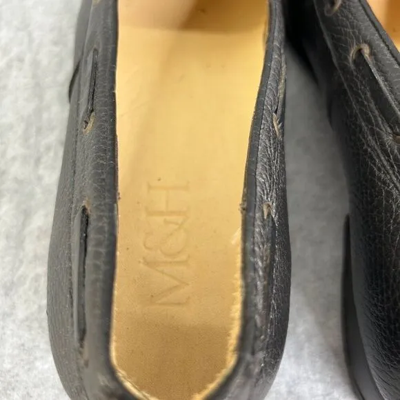 Men's Maus &amp; Hoffman 10 1/2 E Loafers Black Shoes Pebbled Dress Shoes Bow