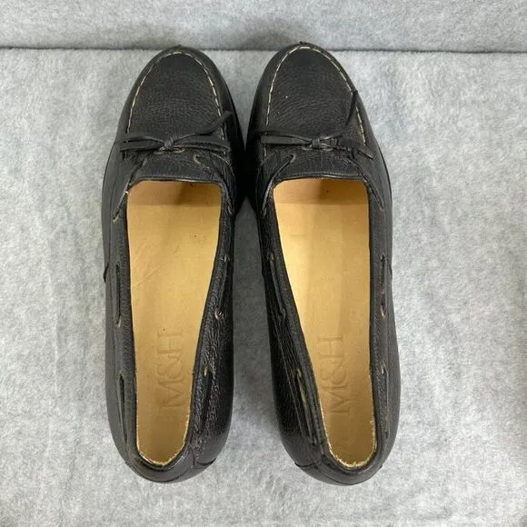 Men's Maus &amp; Hoffman 10 1/2 E Loafers Black Shoes Pebbled Dress Shoes Bow