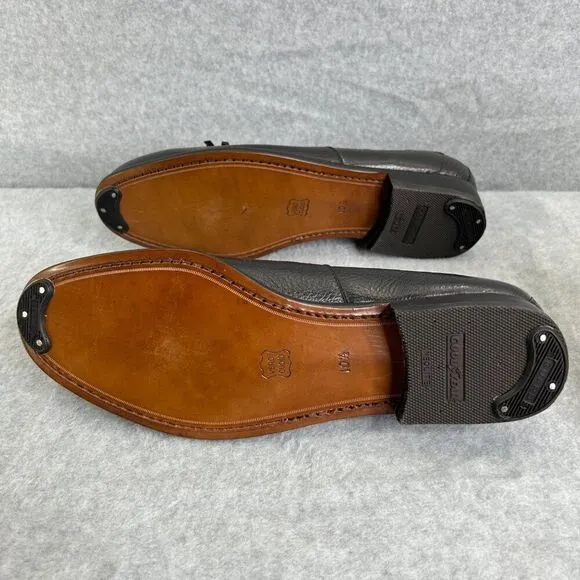 Men's Maus &amp; Hoffman 10 1/2 E Loafers Black Shoes Pebbled Dress Shoes Bow