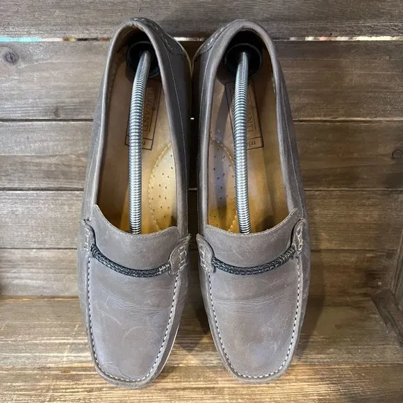 Mens Mercanti Fiorentini 15039 Gray Leather Slip On Casual Shoes Loafers Size 12