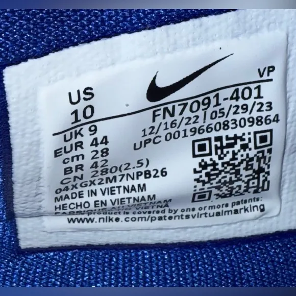 Mens Nike Athletic Basketball Shoes Blue‎ White Size 10