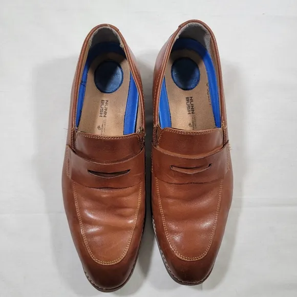 Mens Nunn Bush 84808 Moc Toe Penny Loafers Brown Size 11W