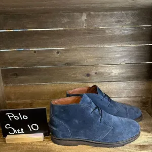 Mens Polo Ralph Lauren Marlow Navy Blue Suede Casual Chukka‎ Boots Size 10 D GUC
