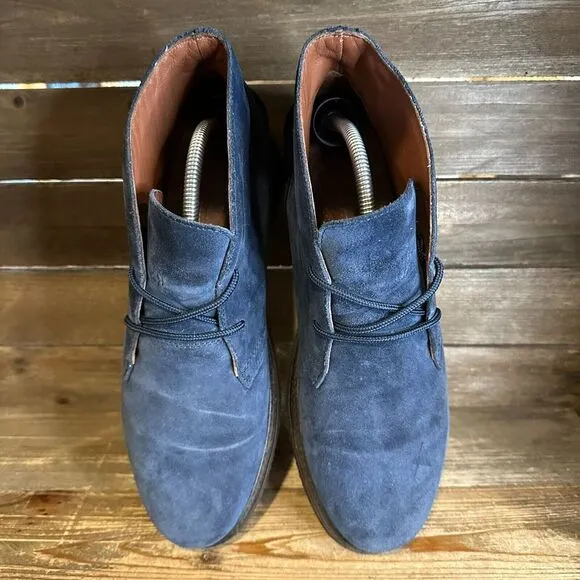 Mens Polo Ralph Lauren Marlow Navy Blue Suede Casual Chukka‎ Boots Size 10 D GUC