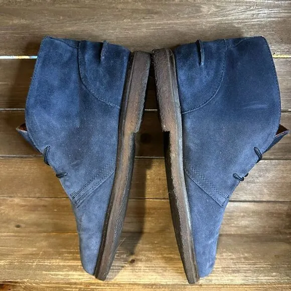 Mens Polo Ralph Lauren Marlow Navy Blue Suede Casual Chukka‎ Boots Size 10 D GUC