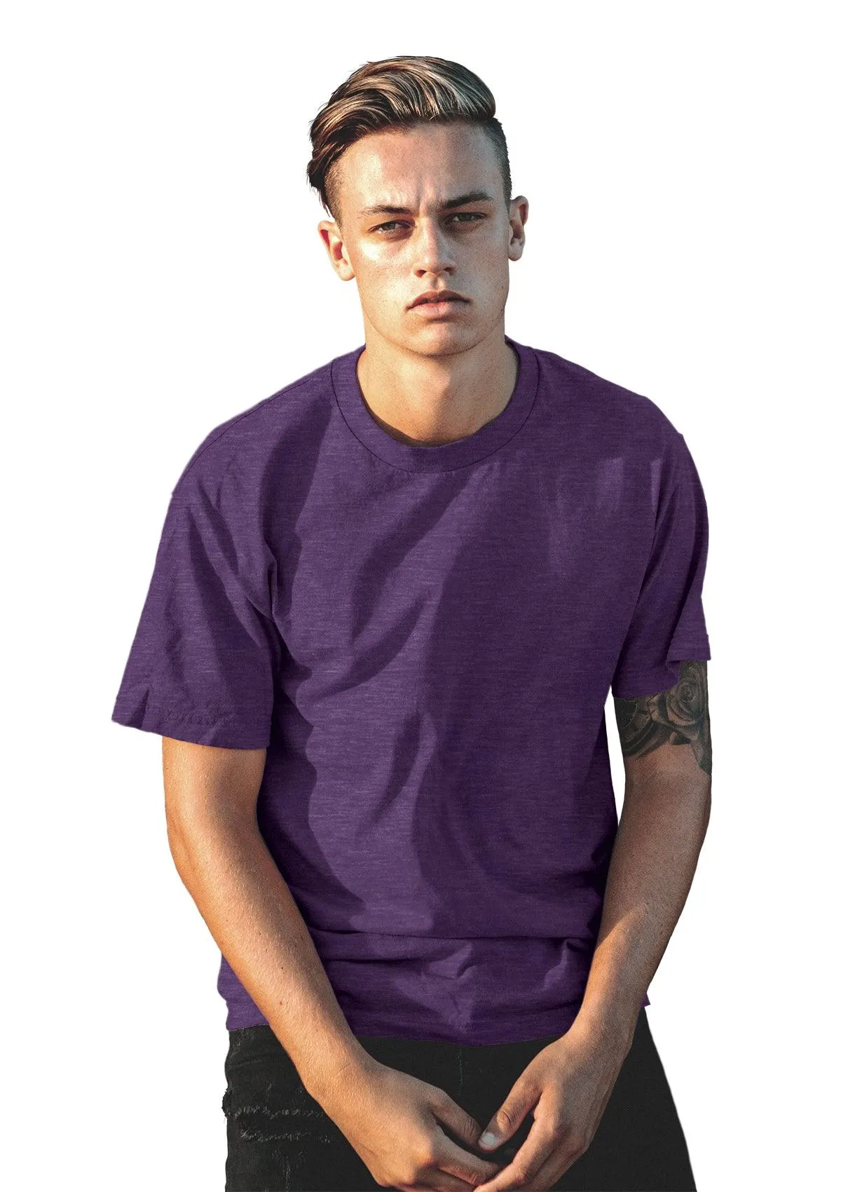 Men’s Purple Triblend Crew Neck T-Shirt