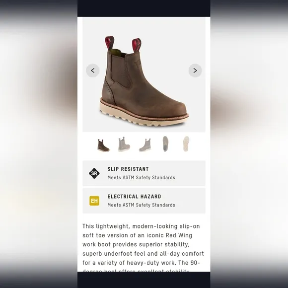 Men's Redwing Chelsea work boots//safety toe//size 10🤎🥾