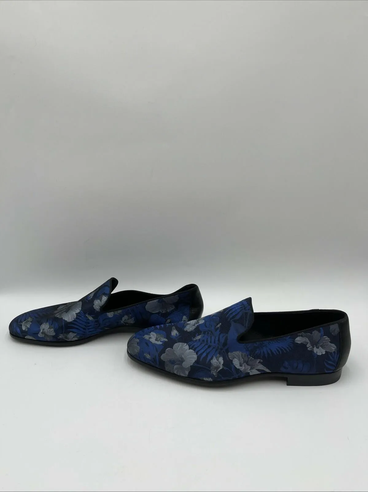 Men’s Saks Fifth Avenue Collection Floral Forma Loafers Blue Size 9.5M - Very Good
