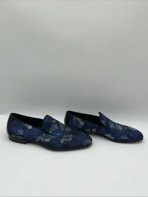 Men’s Saks Fifth Avenue Collection Floral Forma Loafers Blue Size 9.5M - Very Good