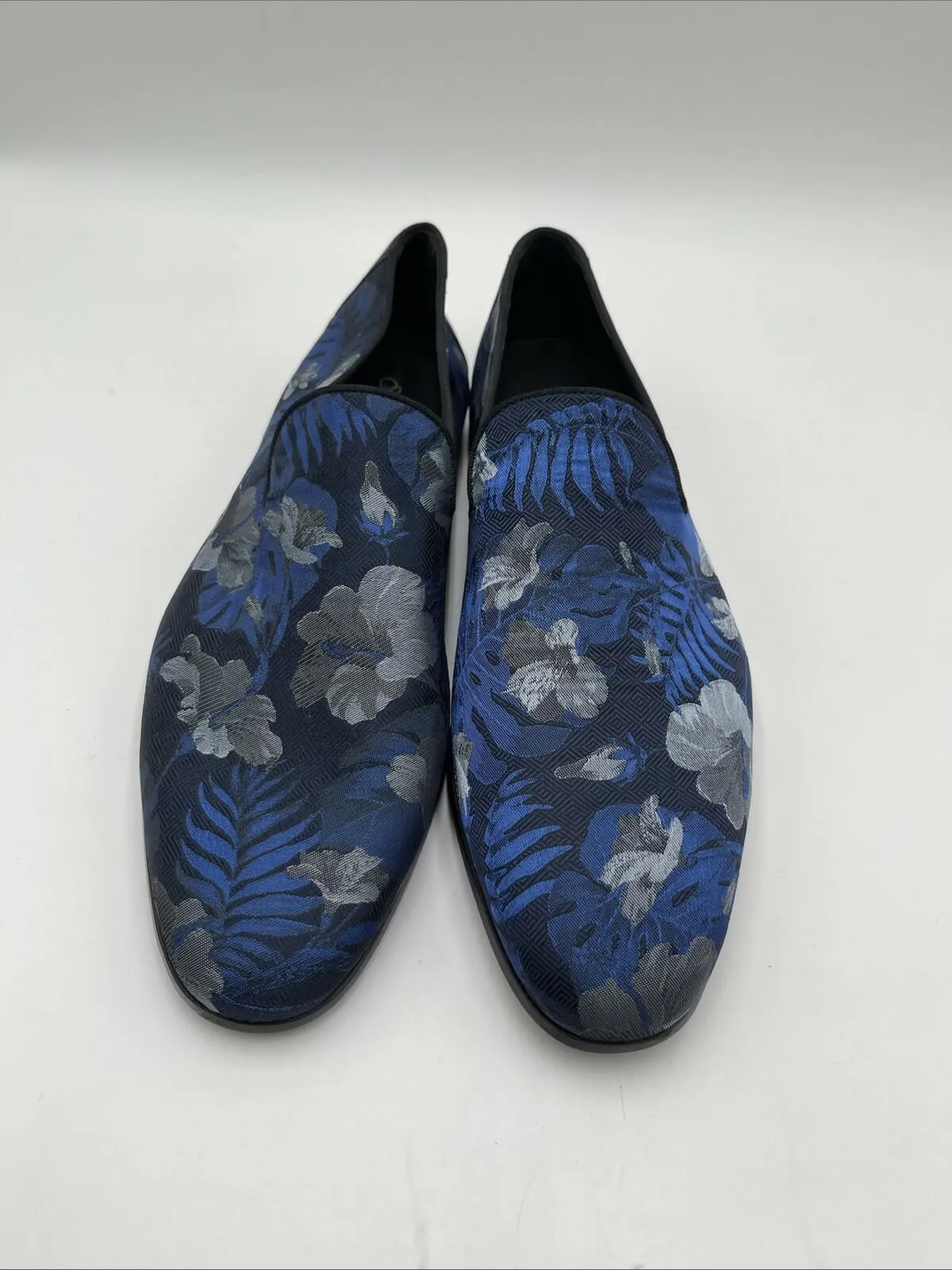 Men’s Saks Fifth Avenue Collection Floral Forma Loafers Blue Size 9.5M - Very Good
