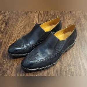 Men's Sandro Moscolini Black Leather Slip-On Shoes Size 10.5