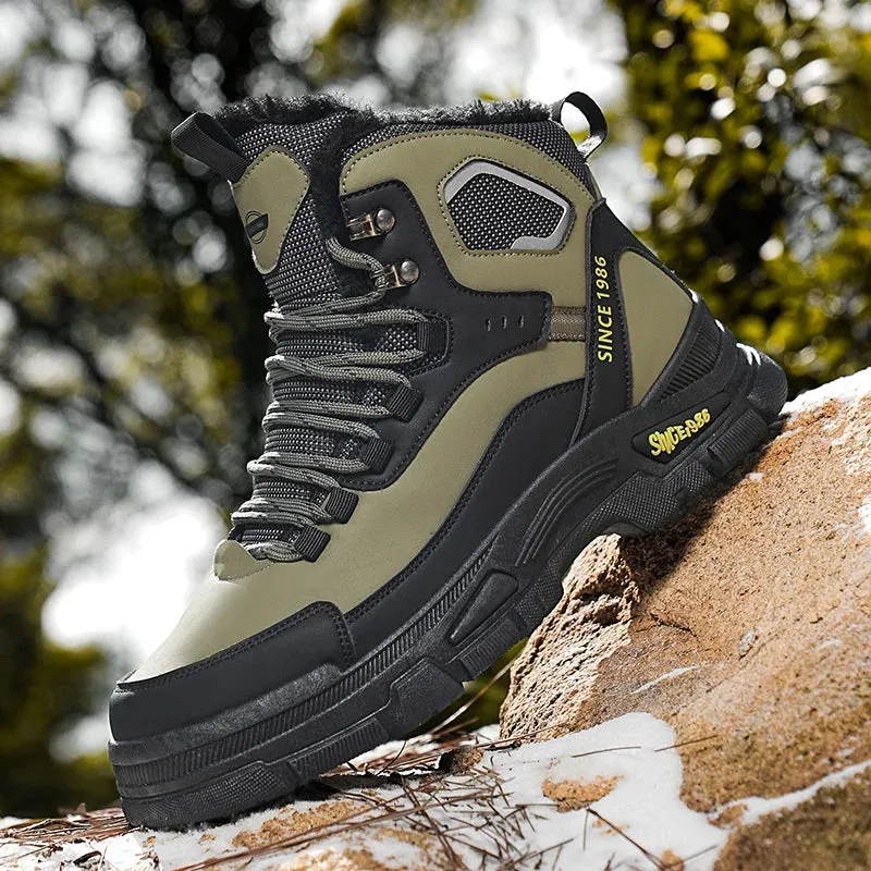Men’s Winter 2025 High-Cut Sneakers – Thick Soled, Wear-Resistant Outdoor Workwear Boots