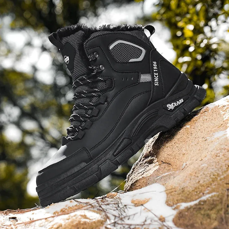 Men’s Winter 2025 High-Cut Sneakers – Thick Soled, Wear-Resistant Outdoor Workwear Boots