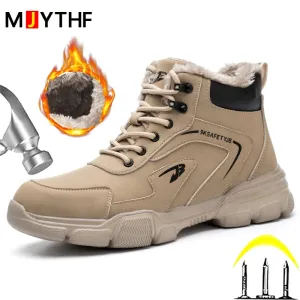Men’s Winter Work Safety Boots – Steel Toe, Anti-Smash & Anti-Stab Work Shoes
