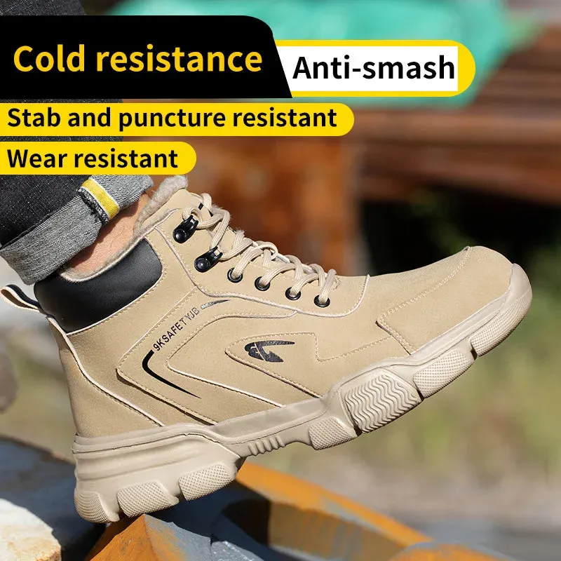 Men’s Winter Work Safety Boots – Steel Toe, Anti-Smash & Anti-Stab Work Shoes