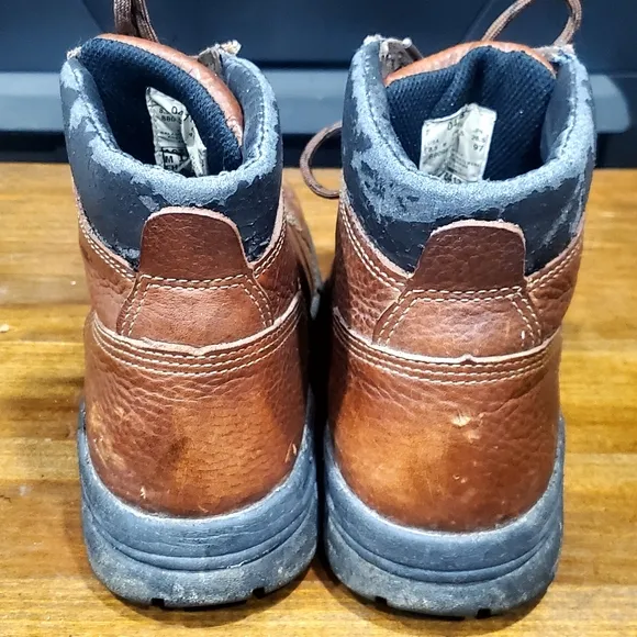 Men's Wolverine Marquette Slip Resistant Steel Toe Walnut Leather Work Boots 8.5