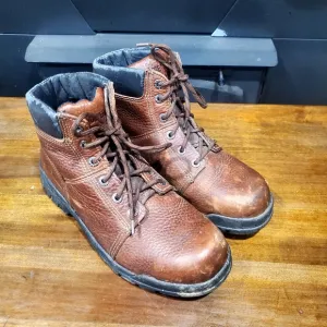 Men's Wolverine Marquette Slip Resistant Steel Toe Walnut Leather Work Boots 8.5
