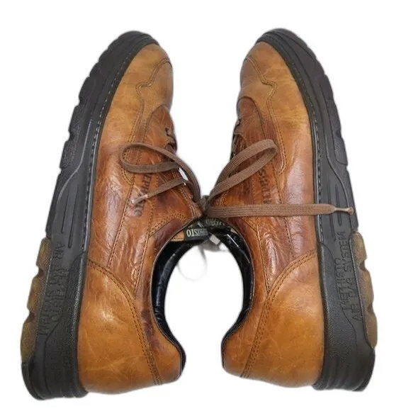 Mephisto Brown Leather Lace Up Casual Sports Shoes Size 11.5