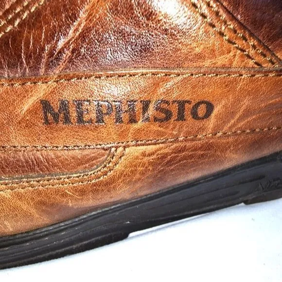 Mephisto Brown Leather Lace Up Casual Sports Shoes Size 11.5
