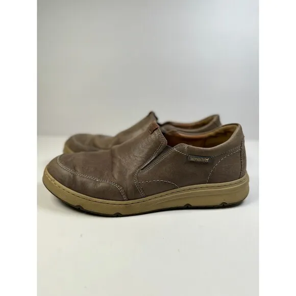 Mephisto Joss Shoes Mens Brown Leather Slip On Shock Absorber 7022424391 Size 10