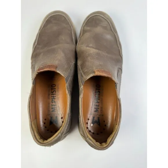 Mephisto Joss Shoes Mens Brown Leather Slip On Shock Absorber 7022424391 Size 10