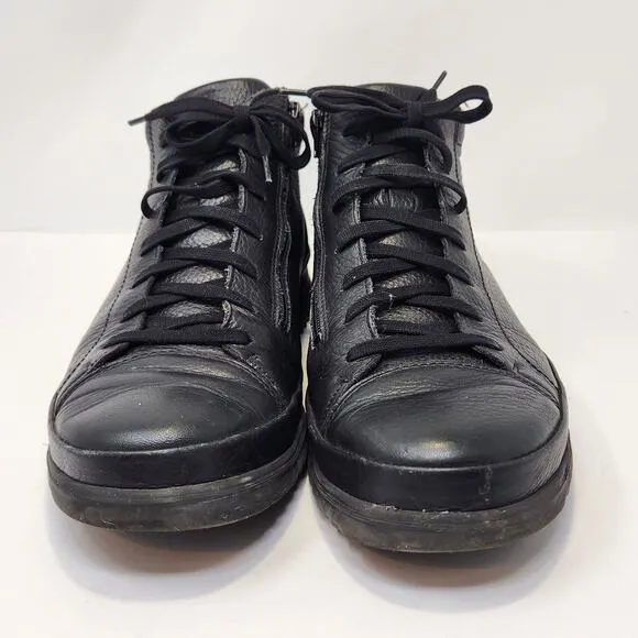 Mephisto Men Trevor Black Leather Ankle Boot Sneaker Size 10 Lace Up Zip Casual