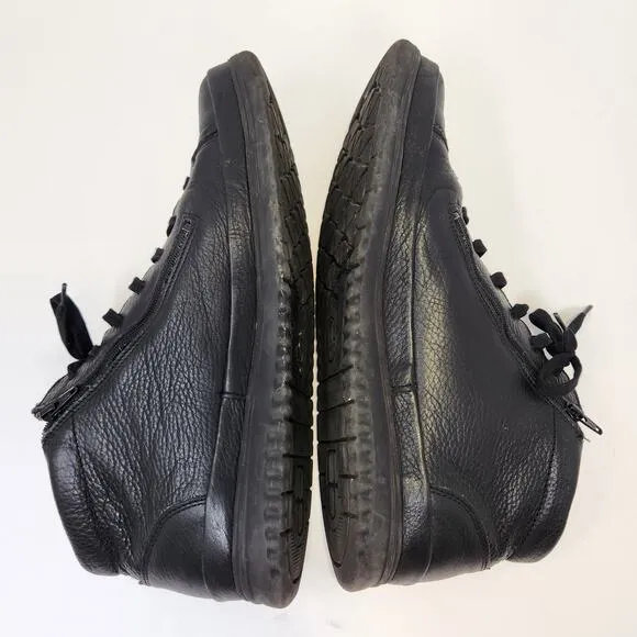 Mephisto Men Trevor Black Leather Ankle Boot Sneaker Size 10 Lace Up Zip Casual