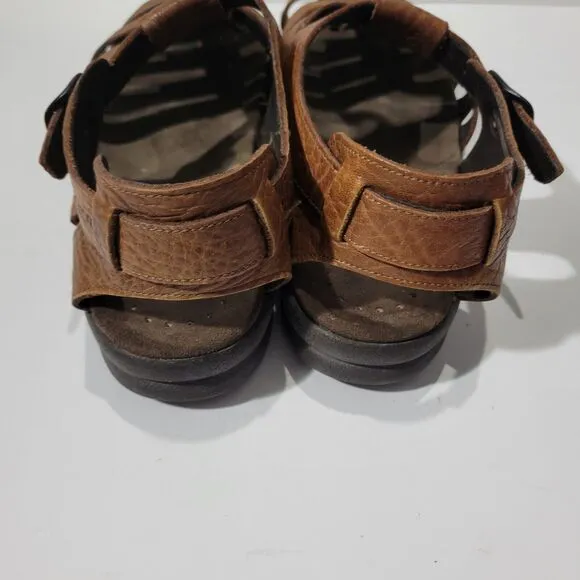 Mephisto Sam Mens Leather Fisherman Sandals Brown Sz 45 USA 11