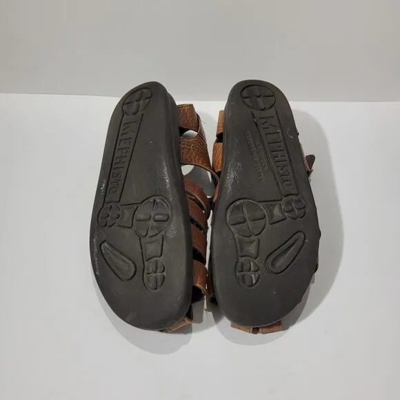 Mephisto Sam Mens Leather Fisherman Sandals Brown Sz 45 USA 11