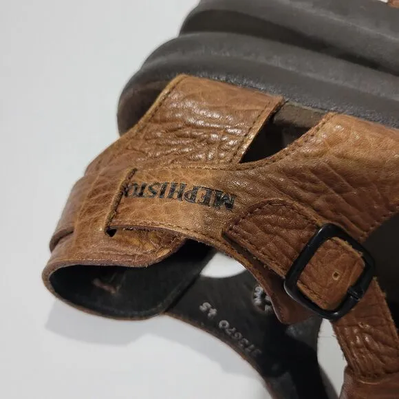 Mephisto Sam Mens Leather Fisherman Sandals Brown Sz 45 USA 11