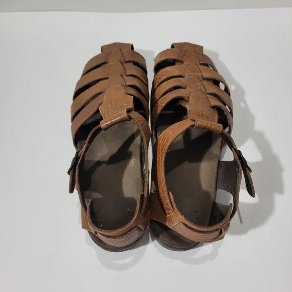 Mephisto Sam Mens Leather Fisherman Sandals Brown Sz 45 USA 11