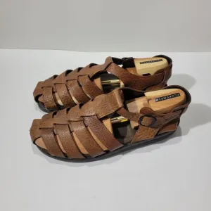 Mephisto Sam Mens Leather Fisherman Sandals Brown Sz 45 USA 11