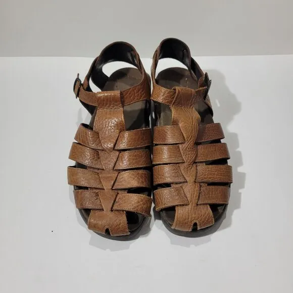Mephisto Sam Mens Leather Fisherman Sandals Brown Sz 45 USA 11