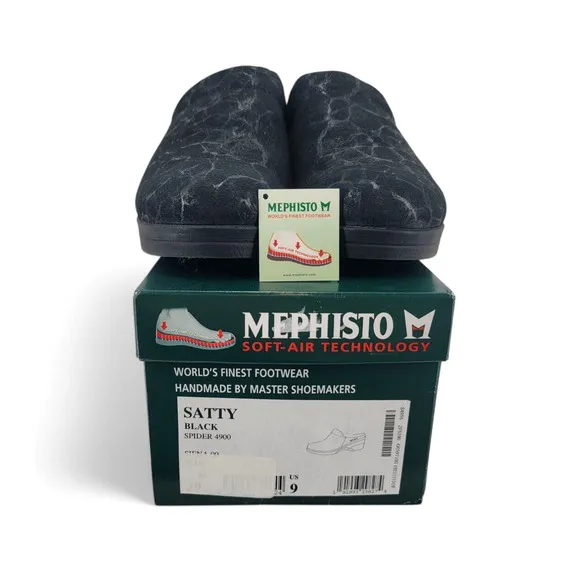 Mephisto Satty Black Clogs Women’s Size 9 Comfort Orthopedic Slip-On Slides