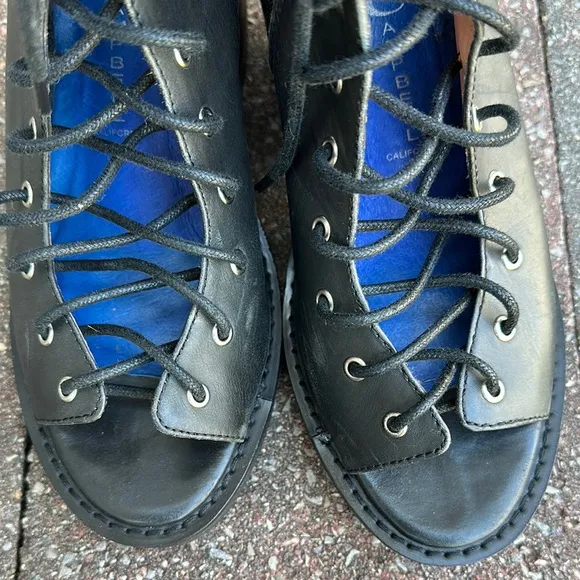 Meriwidow Corset Lace Up Open Toe Bootie Boots
