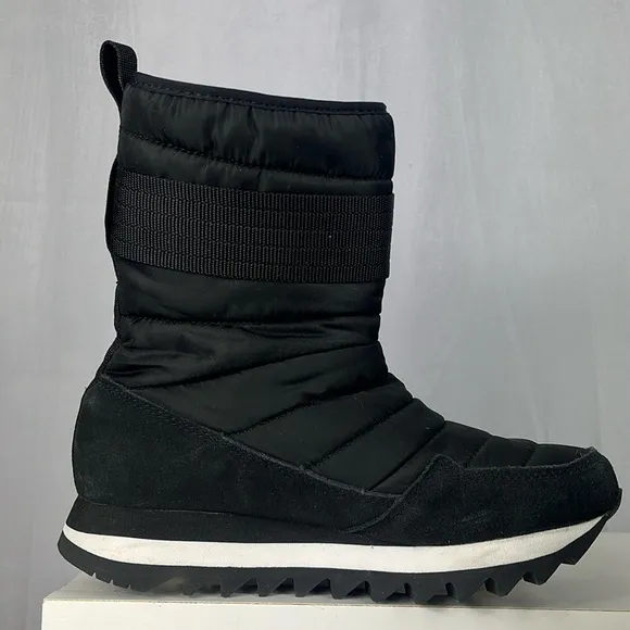 MERRELL Alpine Tall Strap Polar Waterproof Boots in Black.