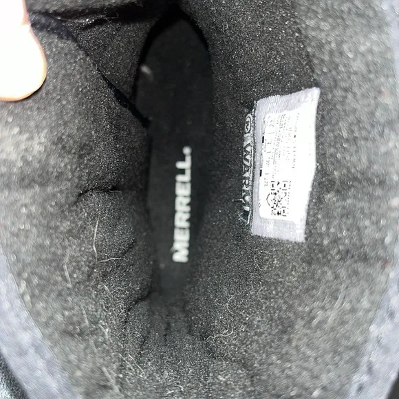 MERRELL Alpine Tall Strap Polar Waterproof Boots in Black.