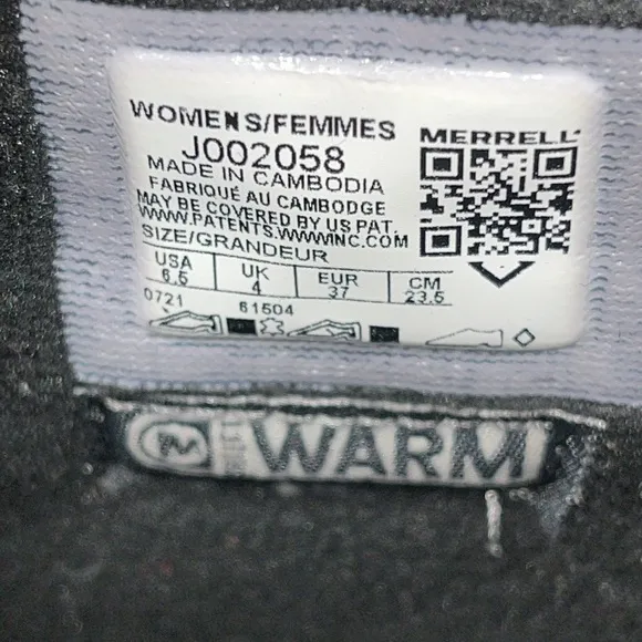 MERRELL Alpine Tall Strap Polar Waterproof Boots in Black.