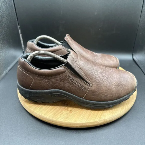 Merrell Jungle Mac Mens Size 9.5 Shoes Mahogany Leather Slip On Loafer J63883