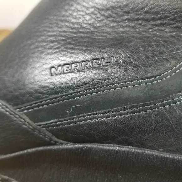 Merrell Larkspur black leather wedge tall boots