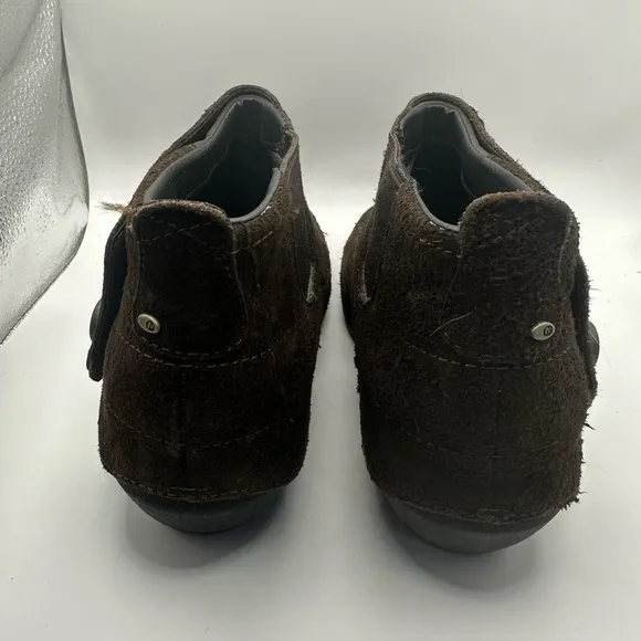 MERRELL Luxe Button Espresso Brown Suede Ankle Boots Clogs Heels Women’s 8.5