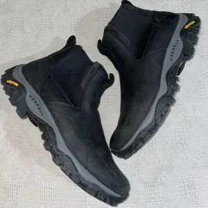 Merrell Men’s Hiking Boots Size 13 M Black Leather Outdoors Rugged Athleisure