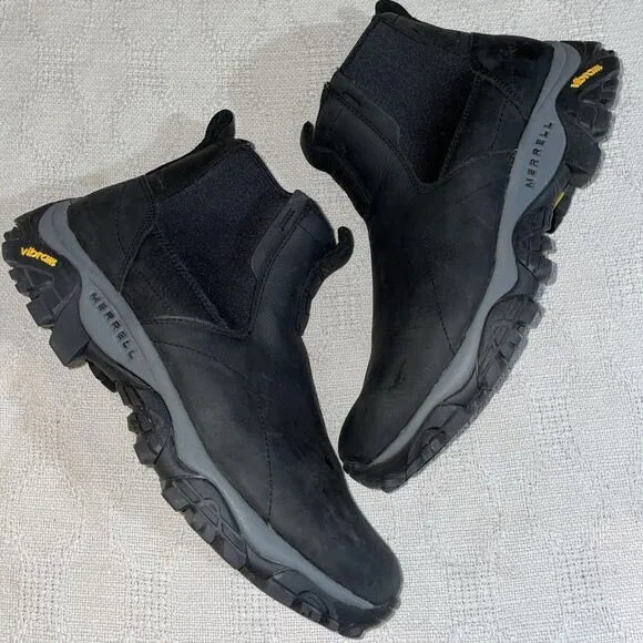 Merrell Men’s Hiking Boots Size 13 M Black Leather Outdoors Rugged Athleisure