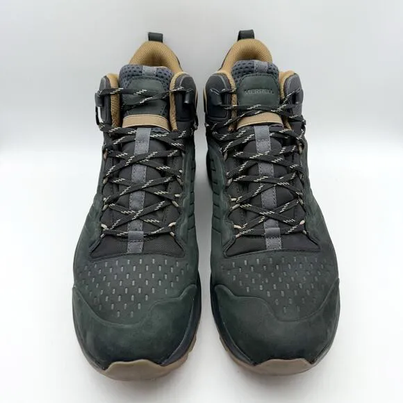 Merrell Mens Moab Speed 2 Leather Mid Hiking Boots US 14 M Black Waterproof EUC